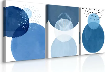 Produktbild von Leinwandbilder Set Aufhängefertig 3 Bilder 30x40cm KREISE Aquarell Abstraktion Boho Stil