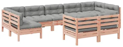 Produktbild von vidaXL 9-tlg. Garten-Sofagarnitur mit Kissen Massivholz Douglasie