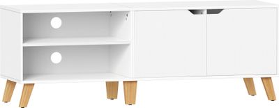 VASAGLE TV-Schrank, Fernsehtisch mit 2 Türen, 140 cm lang, TV-Regal für Fernseher bis zu 65 Zoll, verstellbare Ablage, für Wohnzimmer, Esszimmer und Schlafzimmer, weiß VTL027T46 VASAGLE TV-Schrank, Fernsehtisch mit 2 Türen, 140 cm lang, TV-Regal für Fernseher bis zu 65 Zoll, verstellbare Ablage, für Wohnzimmer, Esszimmer und Schlafzimmer, weiß VTL027T46