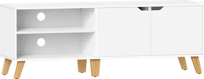 Produktbild von VASAGLE TV-Schrank, Fernsehtisch mit 2 Türen, 140 cm lang, TV-Regal für Fernseher bis zu 65 Zoll, verstellbare Ablage, für Wohnzimmer, Esszimmer und Schlafzimmer, weiß VTL027T46