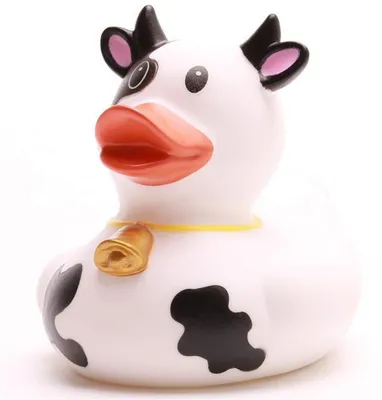 Produktbild von Badeente Kuh schwarz weiß Vinyl 8 cm