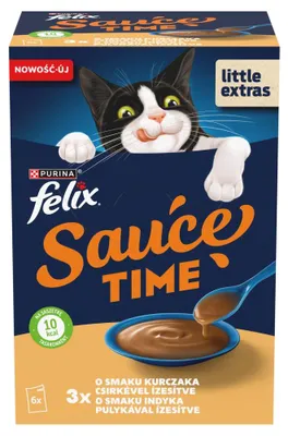Zdjęcie produktu dla PURINA FELIX Sauce Gravy Liquid Kurczak/Indyk mokra karma dla kota 6x40g