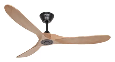 Obrázek produktu pro Energeticky úsporný stropní ventilátor s dálkovým ovládáním Eco Genuino matná černá / dub střední 152 cm