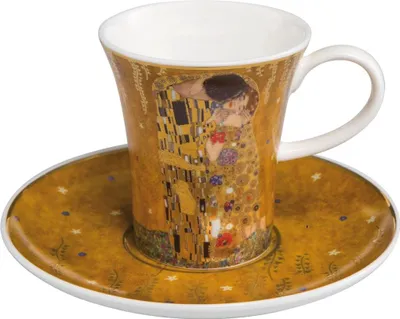 Produktbild von 4er Set Gustav Klimt Espressotassen konisch ALLE MOTIVE H. 8cm Goebel Porzellan