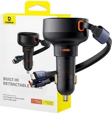 Produktbild von Baseus Enjoyment Pro Ladegerät C+ einziehbar & iP Kabel 60W