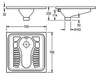 Franke Hock-WC zur flächenbündigen Einlege- oder Auflegemontage aus Edelstahl 1,2mm Franke GmbH CMPX502N,CMPX503N