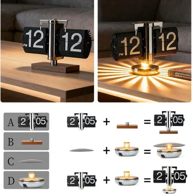 Immagine prodotto di INF HY-F115 Orologio a Ribalta Multifunzionale con Luce Ambientale e Luce Notturna