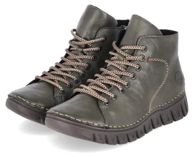 Zdjęcie produktu dla Rieker damskie sznurowane buty za kostkę zielony, Kolor:zielony, Rozmiar EU:36