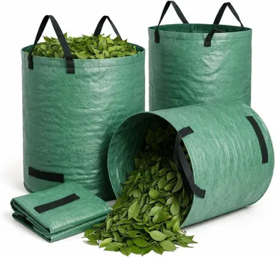 Produktbild von 2x 500 Liter Gartenabfallsack groß & reißfest – 150 GSM Laubsack aus Polypropylen – Gartensack für Laub, Rasenschnitt & Grünschnitt (2x 500 Liter)