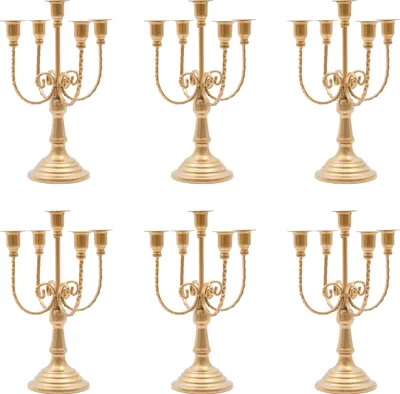 Image de 6x Chandelier de table or
