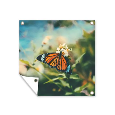 Obrázek produktu pro MuchoWow® Zahradní plakáty - Motýl - Květiny - Zahrada - 200x200 cm - Zahradní dekorace