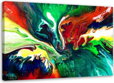 Produktbild von Leinwandbild flüssige abstraktion 100x70 cm Feeby farbe wandbild bereit zum aufhängen