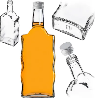 Image de KADAX Flacon en verre pour teinture 500 ml avec bouchon blanc 50 pièces.