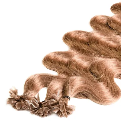 Immagine prodotto di hair2heart Premium Extension capelli umani ondulati - 25 ciocche 0,8g 40cm 8/01 biondo chiaro naturale cenere