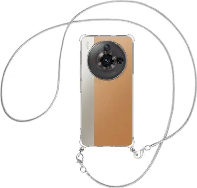 Produktbild von Handykette Backcover-Schutzhülle mit Band (Metall silberfarben) für ZTE nubia Z50S Pro (NX713J) - silberfarbene Snake-Kette