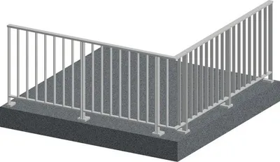 Produktbild von Pertura Geländerset Triton L-Form Aluminium anthrazit Bodenmontage 4,5 m