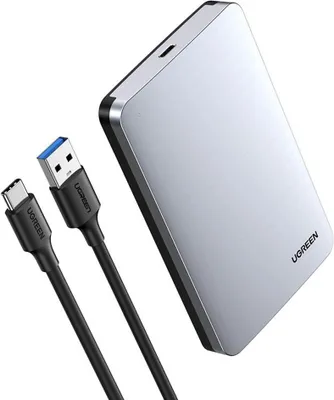 Produktbild von Ugreen Taschengehäuse für 2,5 '' SATA 3.0 6Gbps Festplatte grau + Kabel USB - USB Typ C 0,5m (CM300)