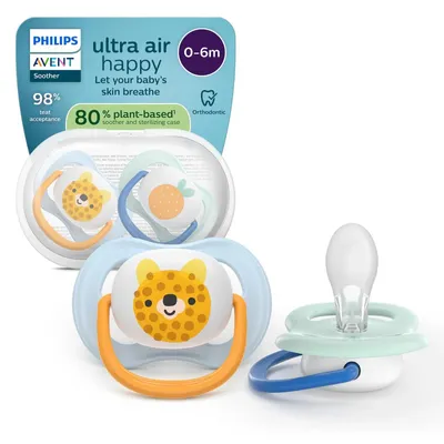 Produktbild von Philips AVENT Schnuller SCF080/23 ultra air, Klassischer Babyschnuller, Kieferorthopädisch, Silikon, Junge/Mädchen