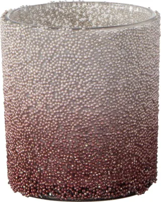 Image de J-Line J-Line Porte-bougies à thé - Verre - Rouge/Champagne - Petit - Ø 7 Cm