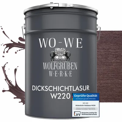 Produktbild von Dickschichtlasur 2in1 Holzlasur Holzschutzlasur außen und innen W220 Palisander - 2,5L