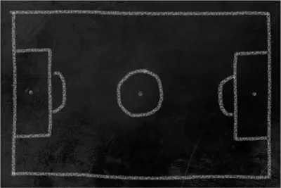Produktbild von Wallario selbstklebendes Poster - Fußballfeld aus Kreide, Größe: 100 x 150 cm