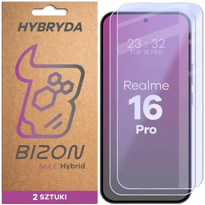 Produktbild von 2x Flexibles Hybridglas für Realme 16 Pro 5G, Bizon Hybrid Mule Duo