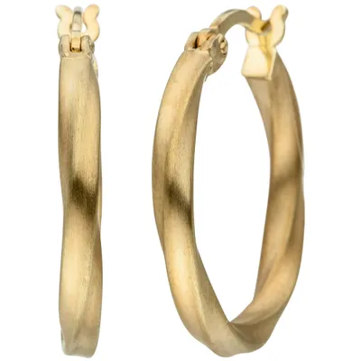 Produktbild von Creolen 19,7mm Klappcreolen Ohrringe gedreht matt 925 Silber Gelbgold vergoldet