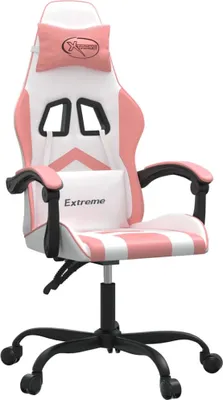 Obrázok produktu pre herné kreslo vidaXL Swivel White and Pink Faux Leather