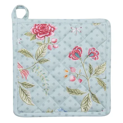 Zdjęcie produktu dla Clayre & Eef Podkładka 20x20 cm Niebiesko-zielona Bawełna Kwadratowe Kwiaty