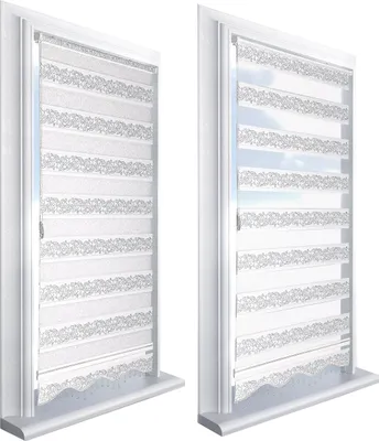 Produktbild von Doppelrollo Duorollo Zebrarollo Raffrollo Vintage Muster Fensterrollo Klemmrollo 70 x 200 cm (Breite x Länge)