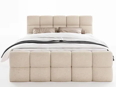 Produktbild von FurniDe24 Boxspringbett Leo 180x200 - Bett mit Matratze und Topper – Kontinentalbett mit Bettkasten und Matratze – Doppelbett Beige (Anthology 03)