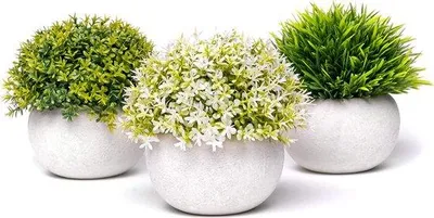 Produktbild von Künstliche Pflanzen im Topf 3er Set Wohnzimmer Deko modern Kunstpflanze Blumen