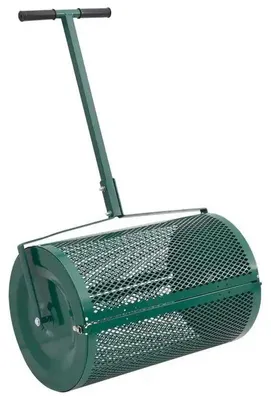 Produktbild von Kompoststreuer - Rasenstreuer - 75 l Fassungsvermögen - 40 x 60 cm Trommel - Stahl - Grün
