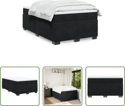 Produktbild von The Living Store Boxspringbett mit Matratze Schwarz 120x190 cm Samt