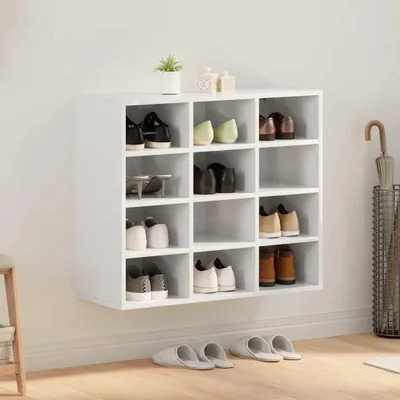 Produktbild von Schuhschrank mit Regal mit Speicher Weiß 103x30x51 cm Holzwerkstoff, Kommoden Design Möbel Neu