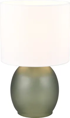 Zdjęcie produktu dla Lampa stołowa z abażurem Vela zielono-biała 1xE14x10W szkło wym:29x18x18cm IP20 Trio