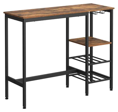 Image de Table de cuisine avec porte-bouteilles