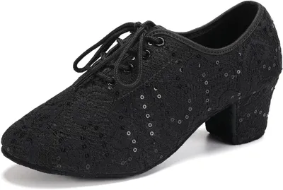 Productafbeelding van Dansschoenen voor dames met gesloten neus, Latijnse stijl, lage hak, maat 38 EU