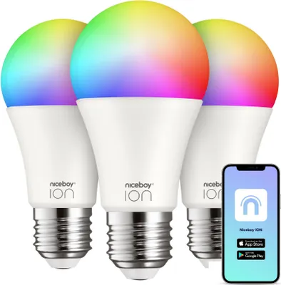Obrázek produktu pro Niceboy ION SmartBulb RGB E27, Chytrá žárovka, Wi-Fi, Bílá, LED, E27, Série A