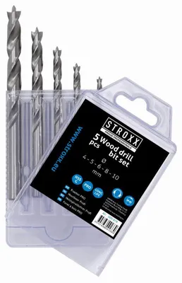 Produktbild von STROXX HSS-Holzspiralbohrer-Set im Multipack 5-tlg 4 ,5 ,6, 8, 10mm