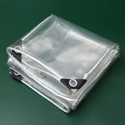 Obrázek produktu pro Topchances Vodotěsná průhledná PVC plachta s oky, odolné stříšky skládací, 0,39mm dešťová ochrana Plachta Rain Cover pro zahradní nábytek Rostliny Skleník, 3Mx4M