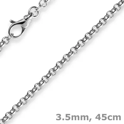 Produktbild von 3,5mm Kette Collier Erbskette Halskette 750 Gold Weißgold 45cm