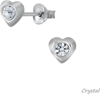 Produktbild von Kinderohrstecker: Mädchen Ohrringe Silber 925 „Kristall Herz“ Crystal
