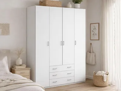 Image de Amoruccio - Grand Dressing, blanc 154x200h cm, 9 étagères