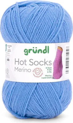 Produktbild von Gründl Hot Socks Merino 50 g/200 m 4-fädig uni 75 % Schurwolle(Merino) /25% Polyamid 19 jeansblau