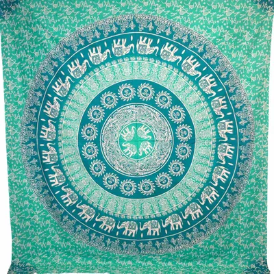 Produktbild von Orientalhaus Batik Mandala Bettüberwurf Baumwolle Indisch 230x210 cm