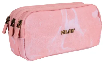 Zdjęcie produktu dla Etui na przybory szkolne MILAN® z 3 przegródkami zapinającymi się na zamek, seria Lava, kolor różowy