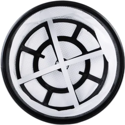 A close-up, top-down view of a round vacuum cleaner filter.