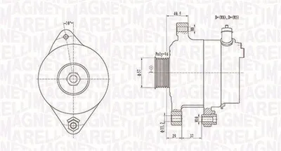Produktbild von MAGNETI MARELLI 063731949010 Lichtmaschine Generator LiMa 80A 12V für TOYOTA AYGO (WNB1, KGB1) für CITROËN C1 (PM, PN) passend für PEUGEOT