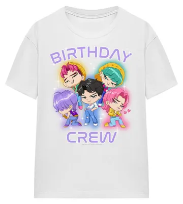 Productafbeelding van K-Pop Demon Hunters - "Birthday Crew Group" T-shirt voor dames, model TV43948 (XL), wit